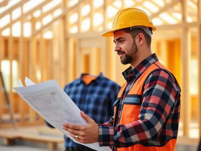 Builders looking at construction
